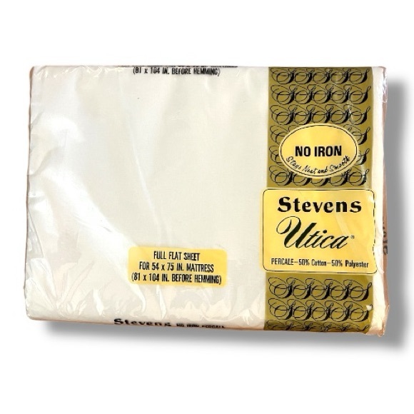 Steven's Utica No Iron Full Flat Percale Sheet - Picture 2 of 7